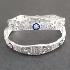 925 Silver micro stone bangle chudi