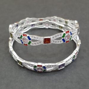 925 flower silver bangle