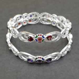 925 flower silver bangle