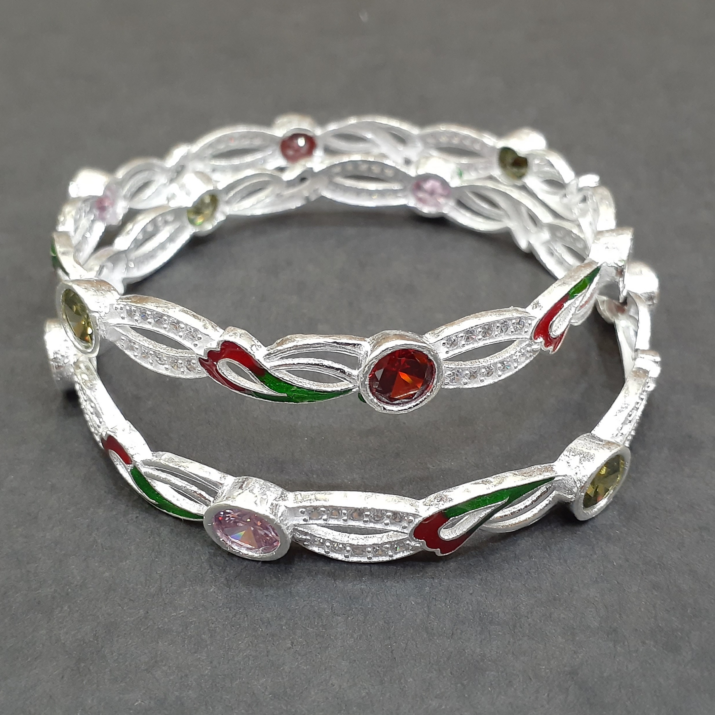 925 light weight fancy silver bangle