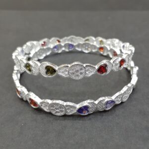 Sterling silver Round Design bangle