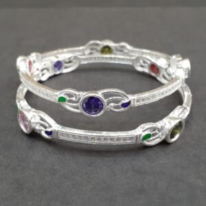 925 silver blue  stone bangles