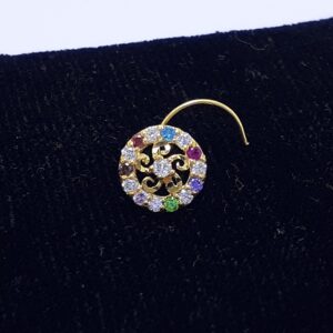 Gold Round Fancy Nosepin