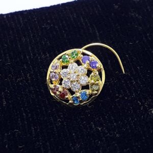 Gold Fancy Multi colour Nosepin