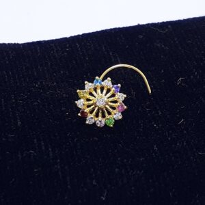 Gold fancy round nosepin