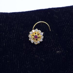 Gold Fancy Round Nosepin