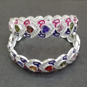 Silver Meena Kari bangle