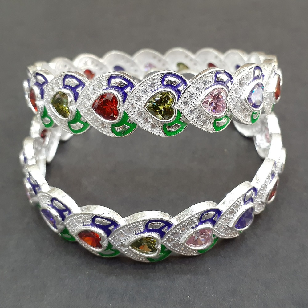 Silver Meena Kari bangle - Image 3