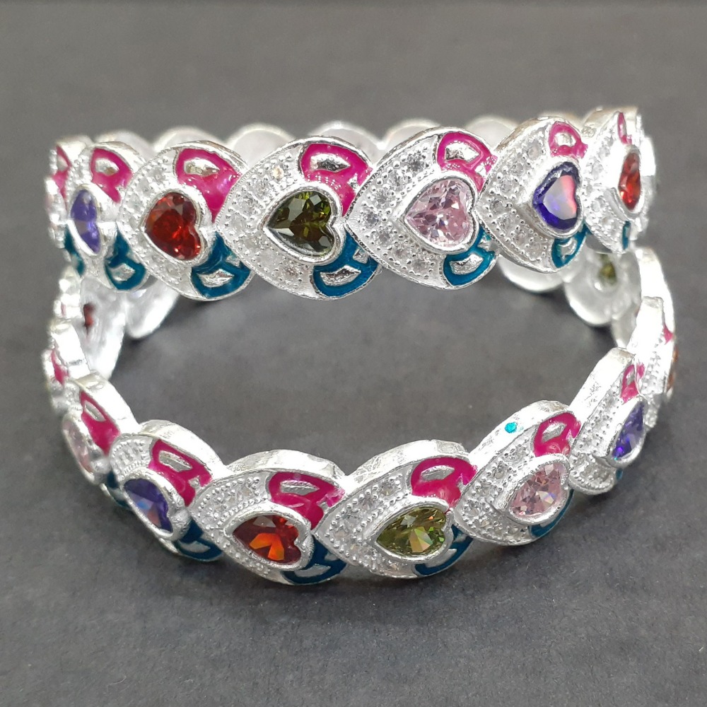 Silver Meena Kari bangle - Image 2