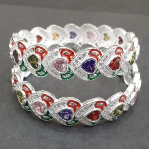 Silver Meena Kari bangle