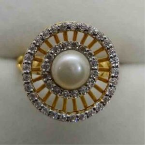 916 Gold Pearl Stylish Ladies Ring