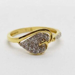 916 Gold Heart Shape Diamond Ring For Women