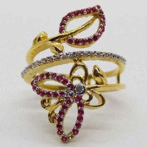 916 Gold Studded Diamond ladies ring