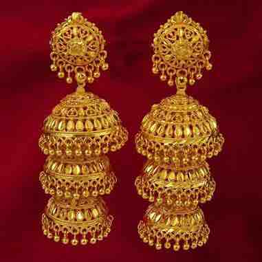 Traditional Indian Style Gold Jhumka