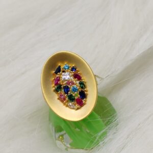 916 colur stone big ladies ring