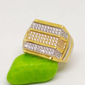 916 gold Heavy cz gents Ring