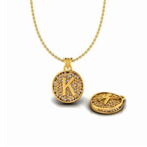22KT Gold K Alphabet Pendant Chain SO-P002