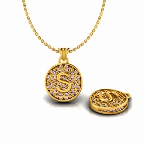 916 Gold S Alphabet Pendant Chain SO-P001