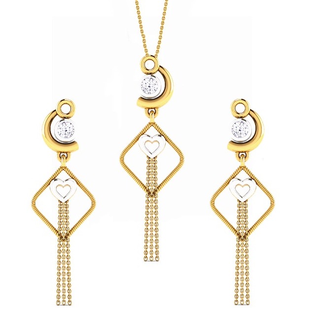 916 Gold CZ Designer Dokiya Set SO-N005