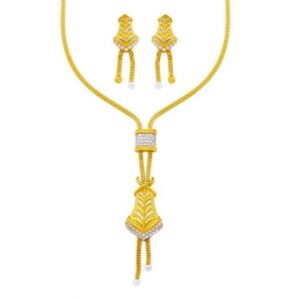 916 Gold CZ Fancy Necklace Set SO-N004