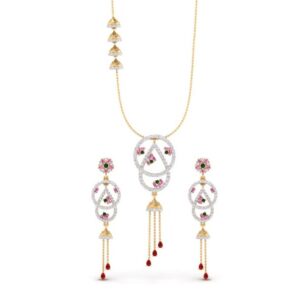 916 gold cz designer dokiya set so-n001