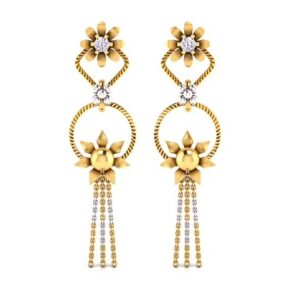 22KT Gold Floral Design Latkan Earring SO-E008