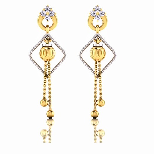 22KT Gold CZ Fancy Latkan Earring SO-E002