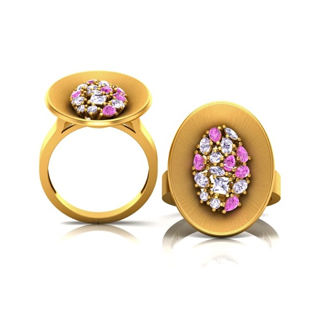 22KT Gold CZ Fancy Ladies Ring SO-LR005