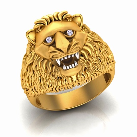 916 Gold Lion Design Gents Ring SO-GR013