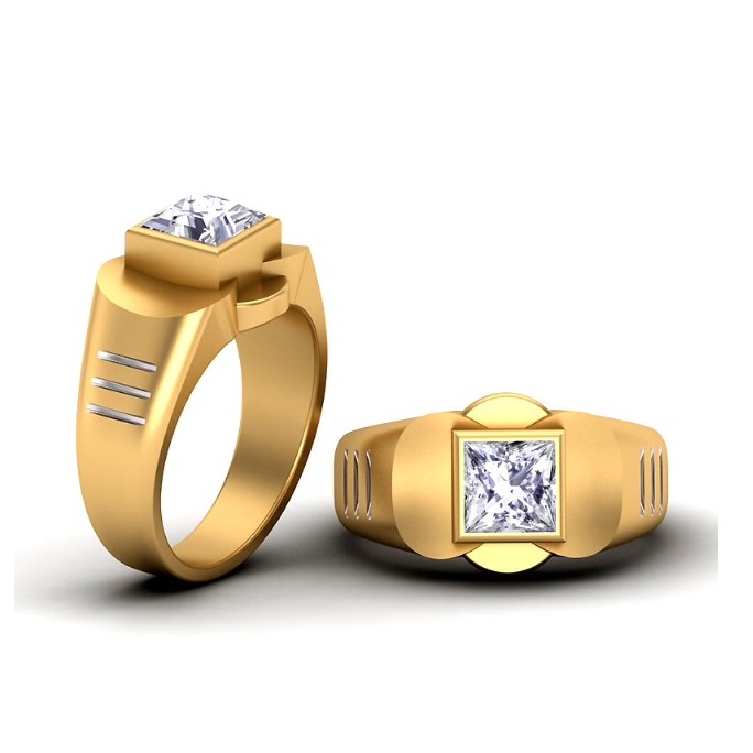 22KT Gold CZ Designer Gents Ring SO-GR008
