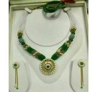 Designer Green And White Pearl Necklace