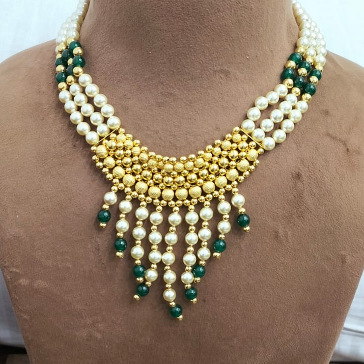 916 Gold Antique Necklace Set For Wedding
