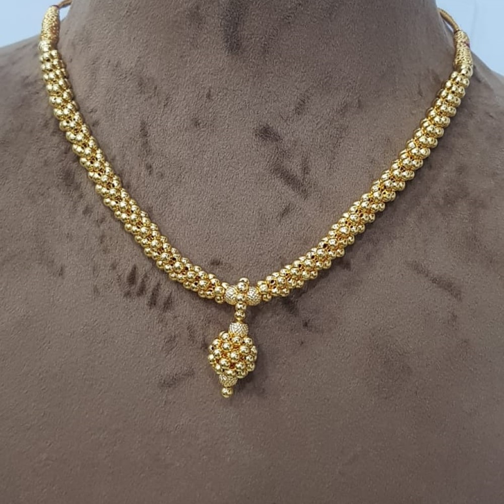 916 Gold Plain Engagement Handmade Necklace SJJGN29