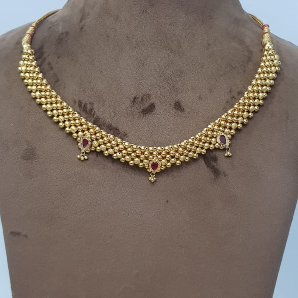 916 Gold Plain Contemporary Handmade Necklace SJJGN26