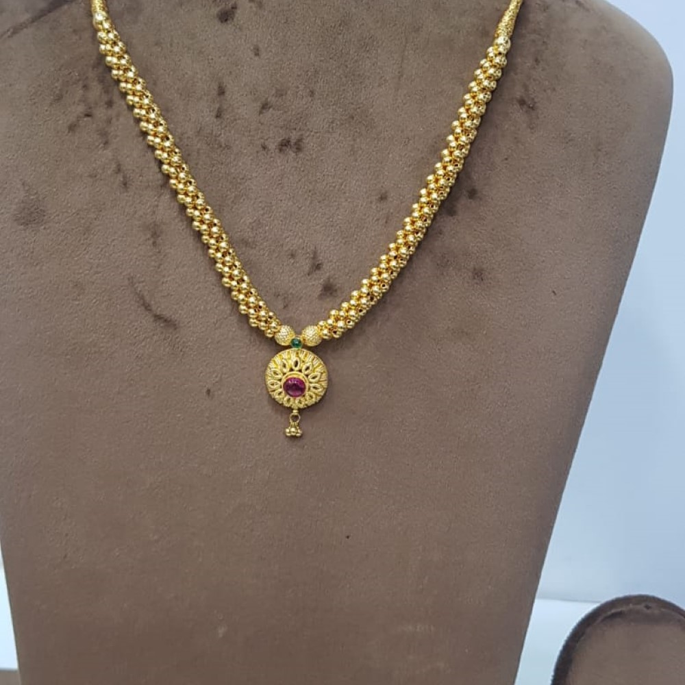916 Gold Plain Divine Handmade Necklace SJJGN17