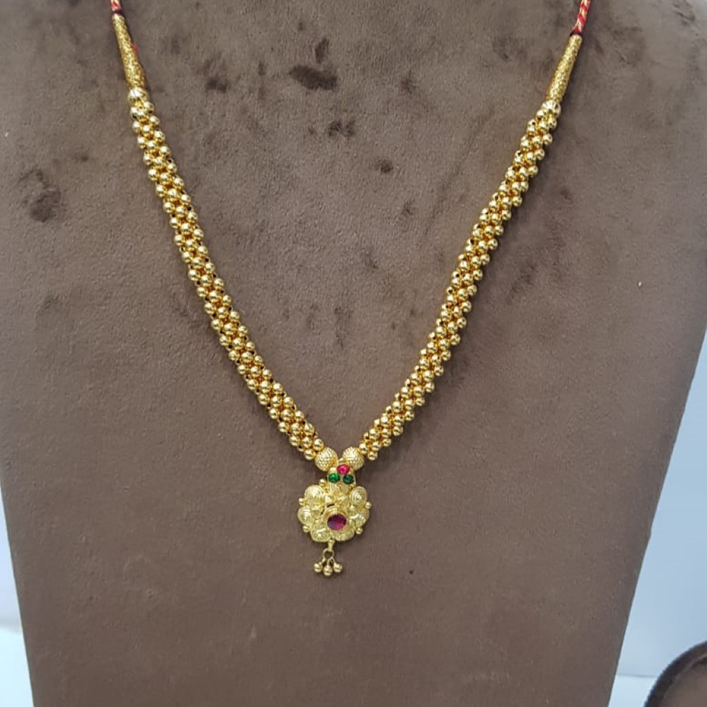916 Gold Plain Gorgeous Traditional Necklace SJJGN14