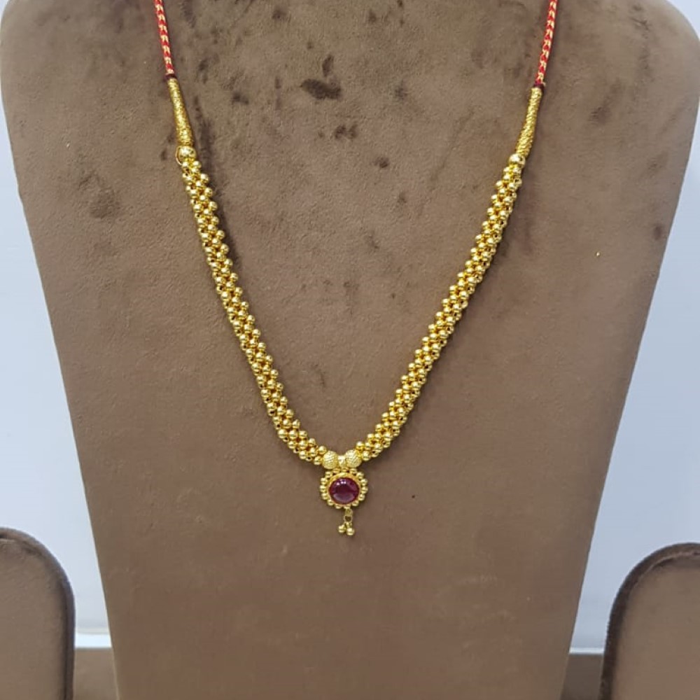 916 Gold Plain Elegant Traditional Necklace SJJGN13