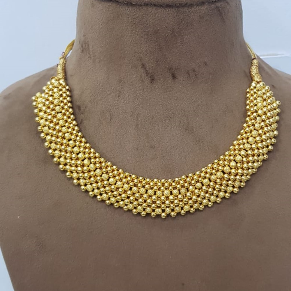 916 Gold Plain Trending Traditional Necklace SJJGN07