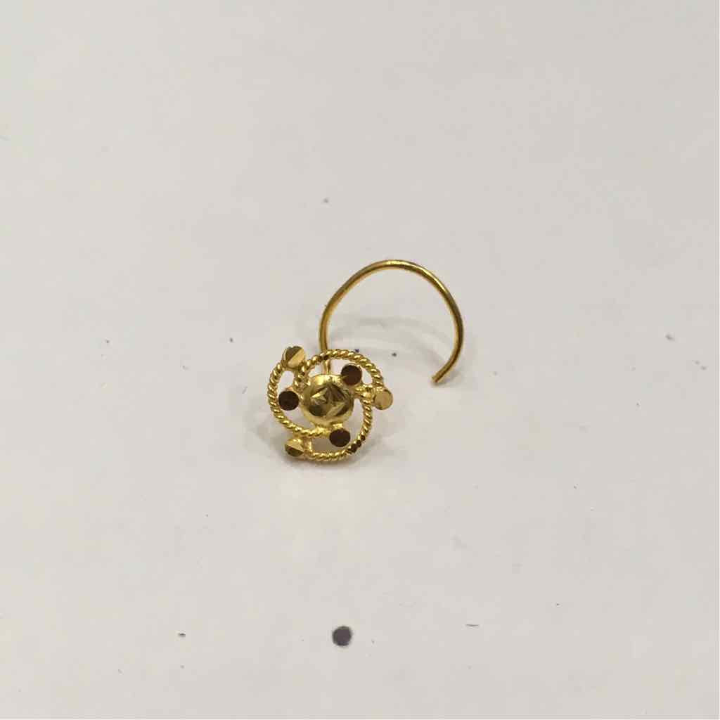 18K Yellow Gold Simple Indian Nosepin