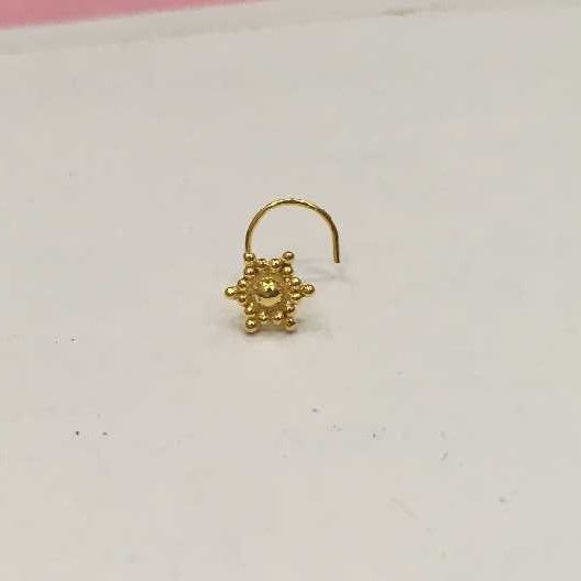 18K / 750 Gold Simple Indian Nosepin