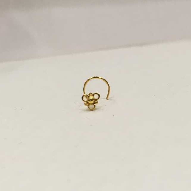 18k Gold Simple Flower Nath