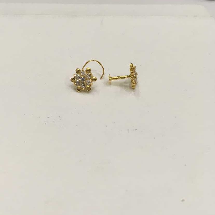 18K Gold Indian Flower Simple Nosepin