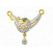 22K Gold Ladies Diamond Pendant