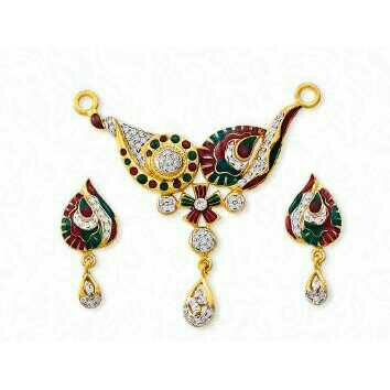 22K / 916 Gold Stone Modern Pendant Set