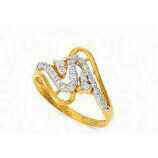 22K Gold Ladies Indian Modern CZ Ring