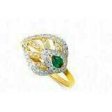 22k Gold Designer CZ Ring For Ladies