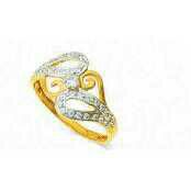 22K / 916 Gold Modern Ladies Diamond CZ Ring