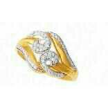 22K Gold Designer Ladies CZ Ring