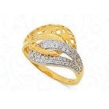 22KT Gold Ladies Diamond CZ Ring