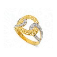 20KT Yellow Gold Ladies CZ Diamond Ring